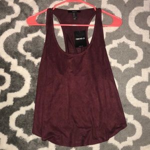 Velvet burgundy tank top, size medium
